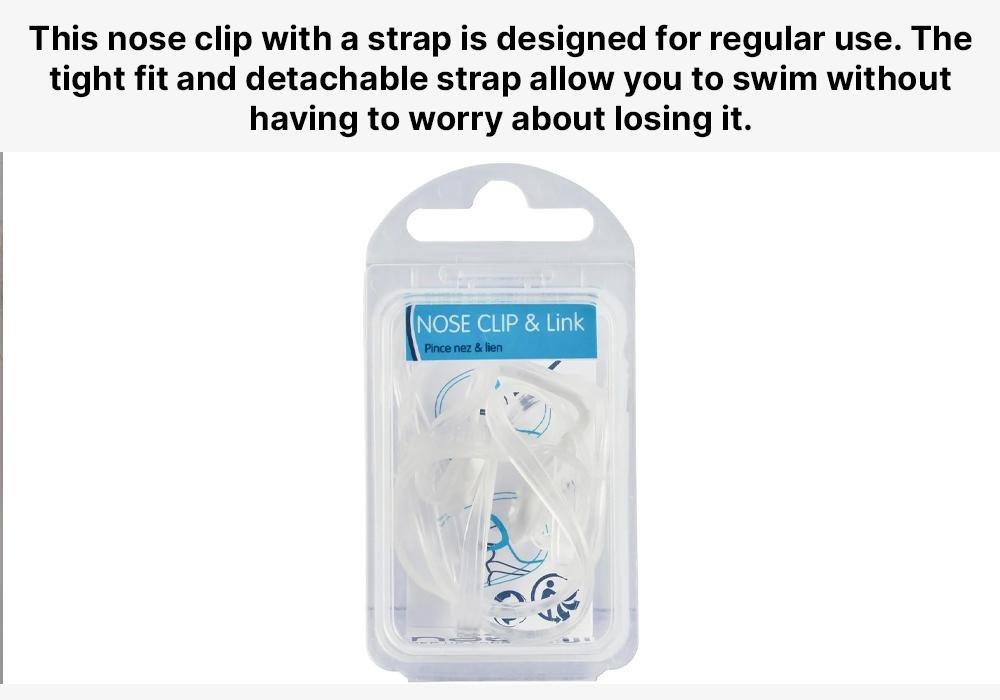 Swimming Nose Clip With Detachable White Strap, Cream, No Color, large image number 8