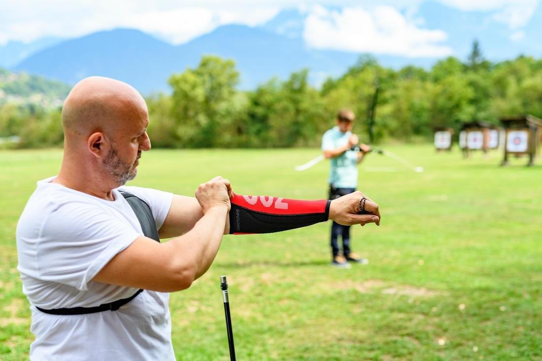 Long Archery Armguard Club - 700, Red/Black, No Color, large image number 5