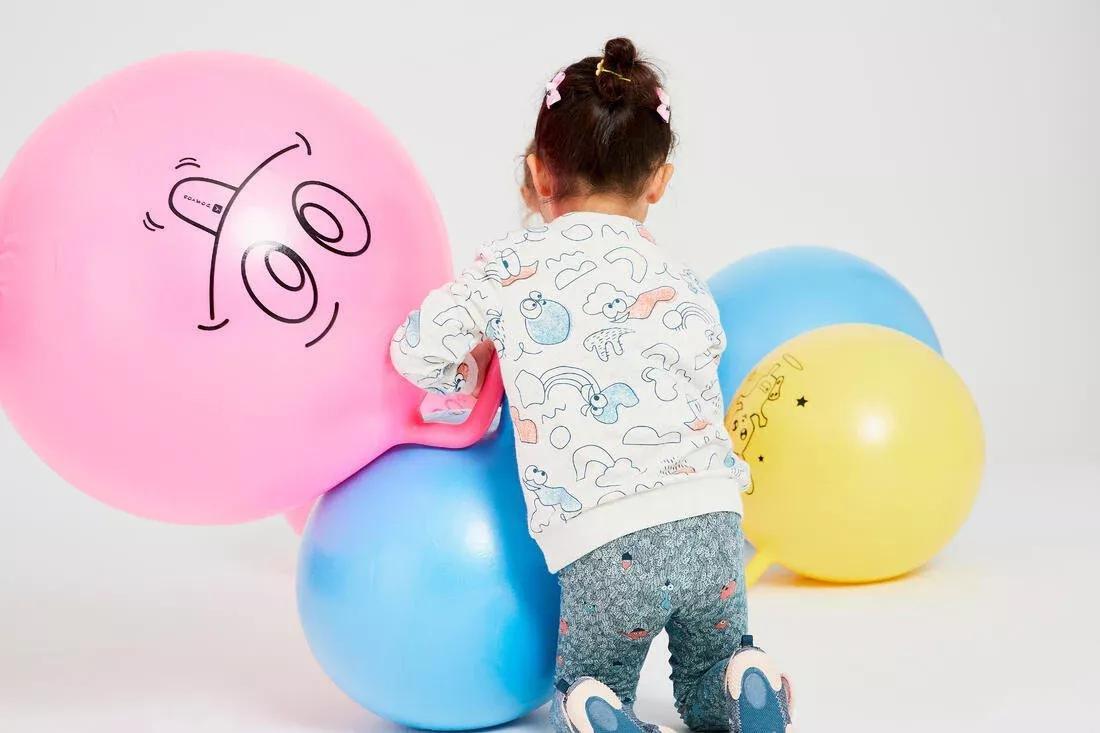 Kids' Gym Hopper Ball Resist, Yellow, No Color, large image number 3