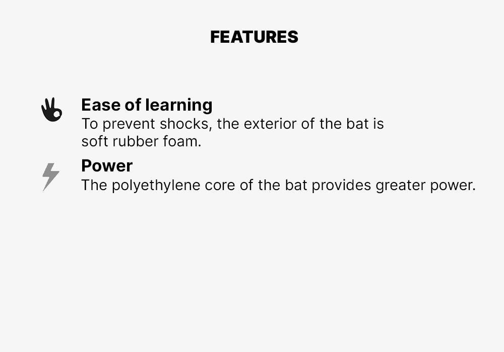 Kipsta BA100 Big Hit Baseball Bat EVA Foam, Red, No Color, large image number 8