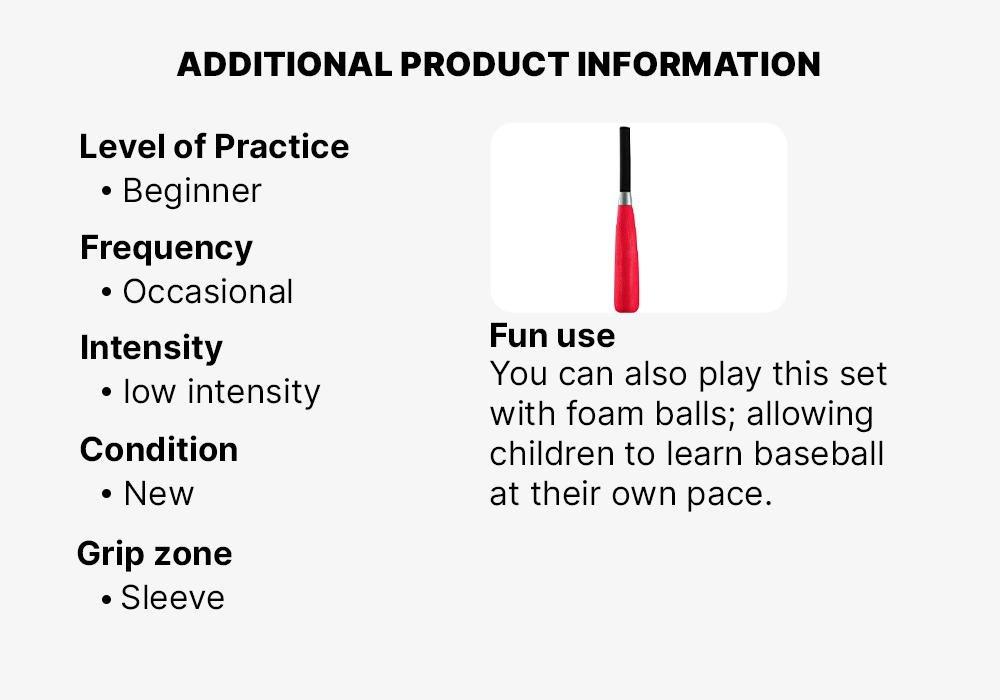 Kipsta BA100 Big Hit Baseball Bat EVA Foam, Red, No Color, large image number 9