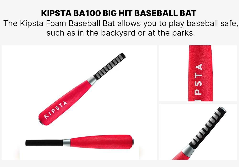 Kipsta BA100 Big Hit Baseball Bat EVA Foam, Red, No Color, large image number 10