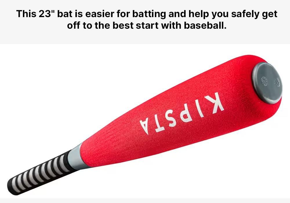 Kipsta BA100 Big Hit Baseball Bat EVA Foam, Red, No Color, large image number 11