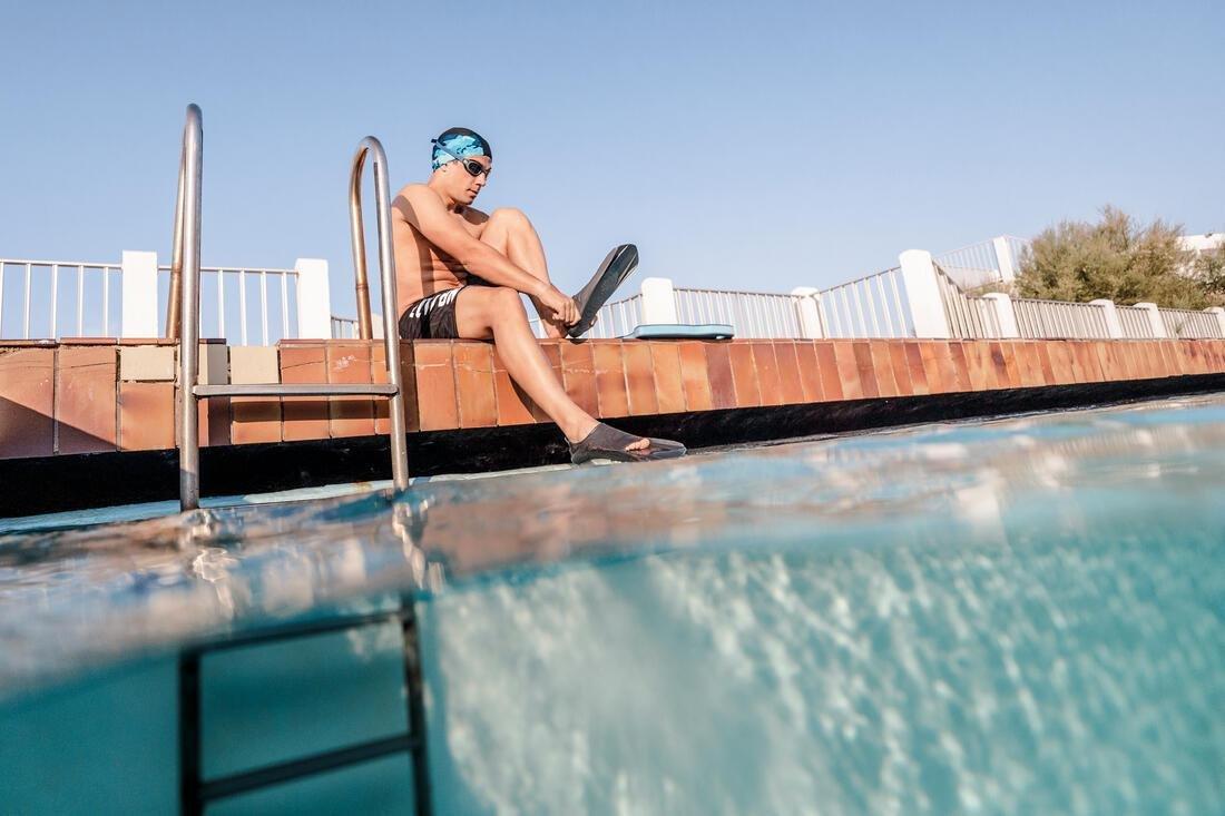 Easyfins Short Swim Fins, Grey, No Color, medium