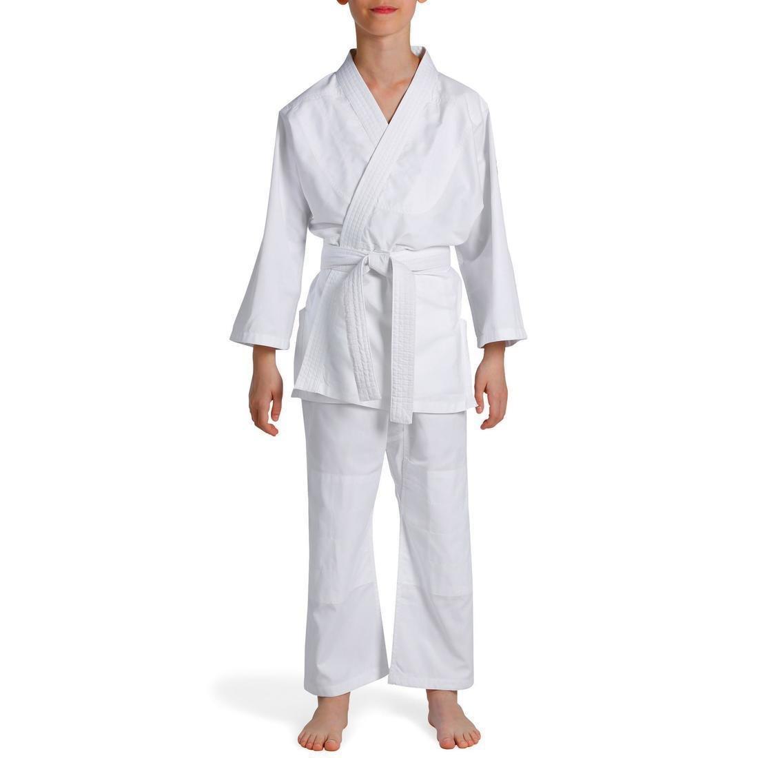 Kids' Judo Aikido Uniform 100-White, No Color, large image number 2