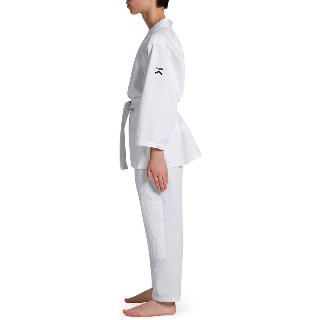 Kids' Judo Aikido Uniform 100-White, No Color, large image number 3