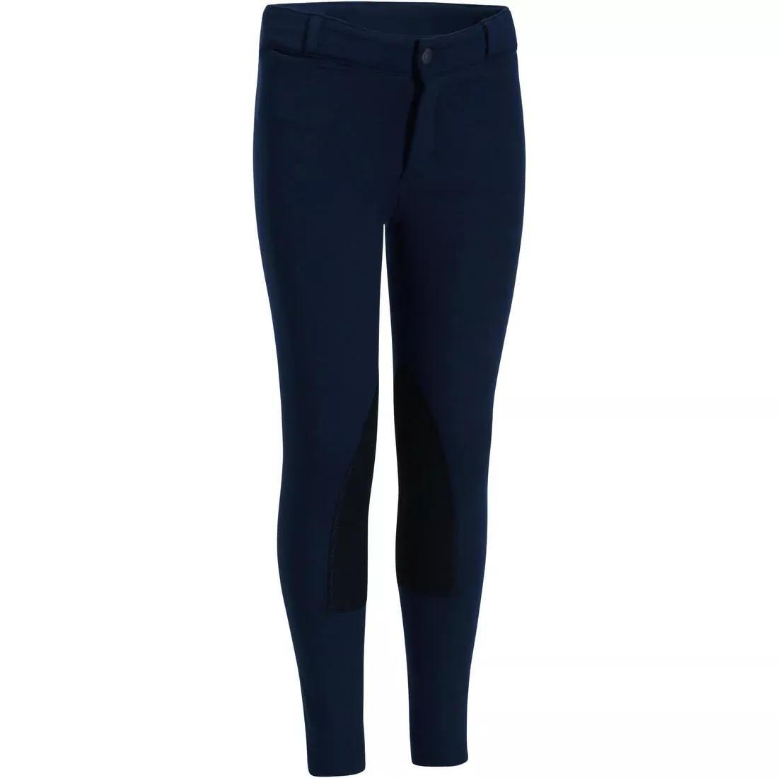 ASPHALT BLUE Kids' Horse Riding Warm Jodhpurs 100, , large image number 6