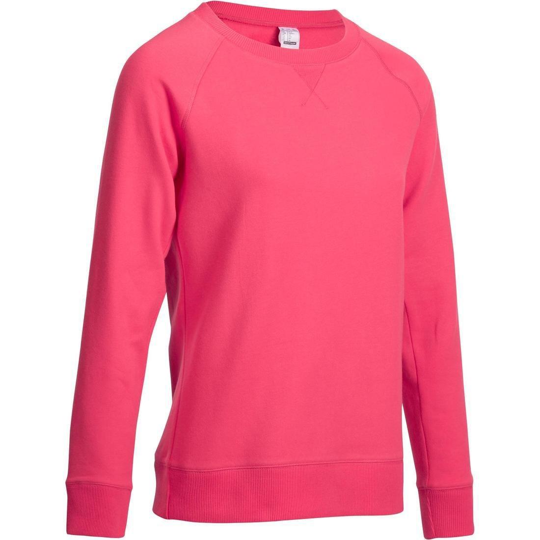 Women Crew Neck Gym & Pilates Sweatshirt, Pink, No Color, large image number 0