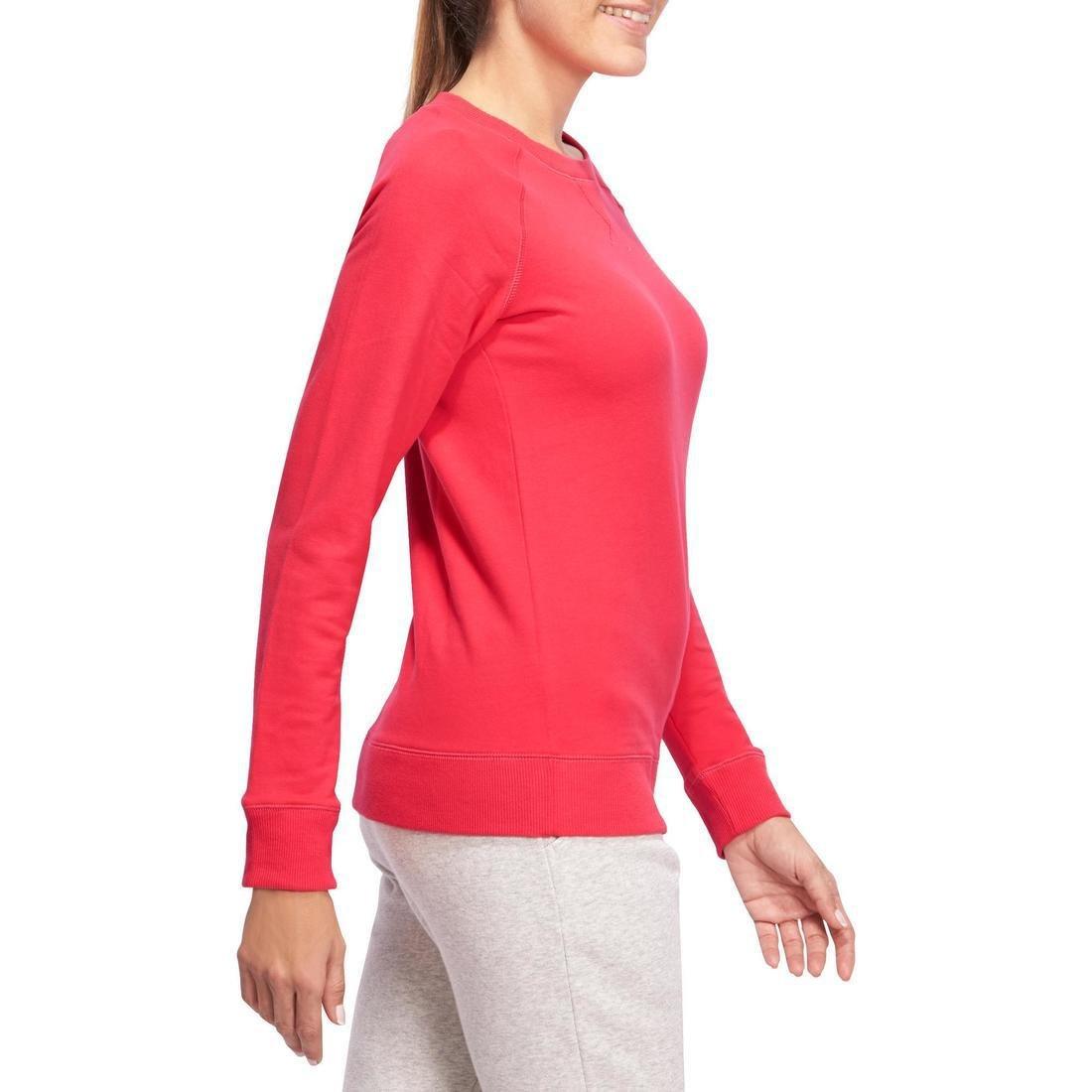 Women Crew Neck Gym & Pilates Sweatshirt, Pink, No Color, large image number 2