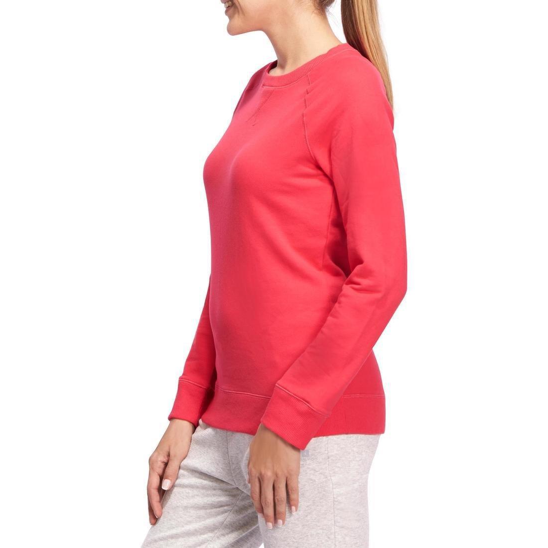 Women Crew Neck Gym & Pilates Sweatshirt, Pink, No Color, large image number 4