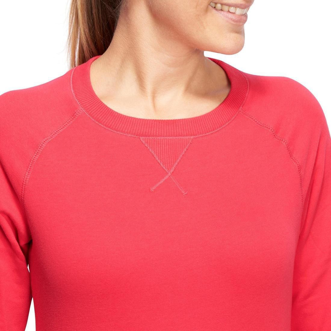 Women Crew Neck Gym & Pilates Sweatshirt, Pink, No Color, large image number 5