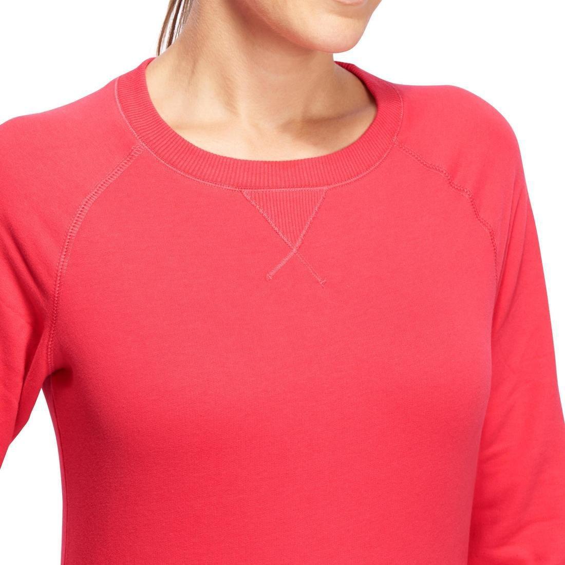 Women Crew Neck Gym & Pilates Sweatshirt, Pink, No Color, large image number 7