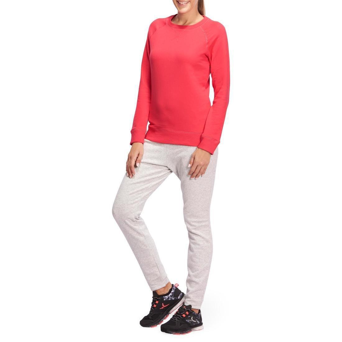 Women Crew Neck Gym & Pilates Sweatshirt, Pink, No Color, large image number 10