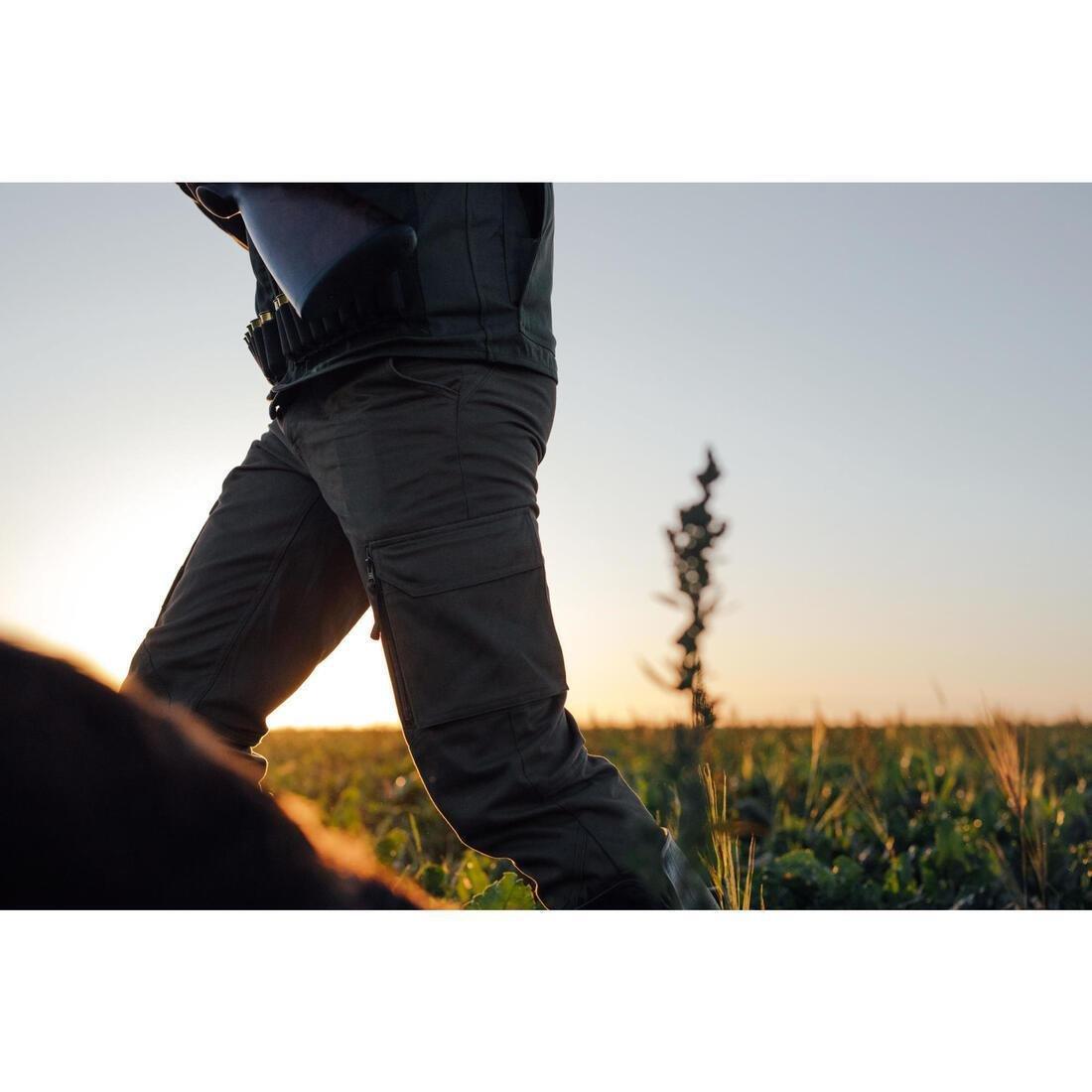 Men Casual Full Length Trousers, Khaki, 5401_000, medium