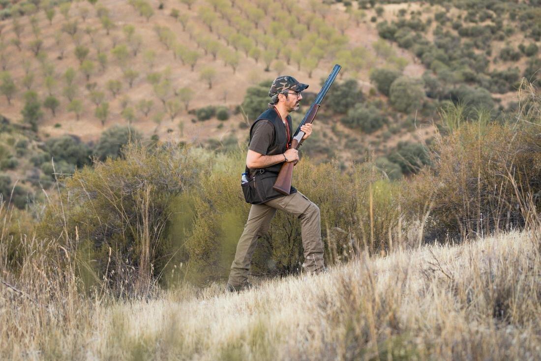 Men Casual Full Length Trousers, Khaki, 5401_000, medium