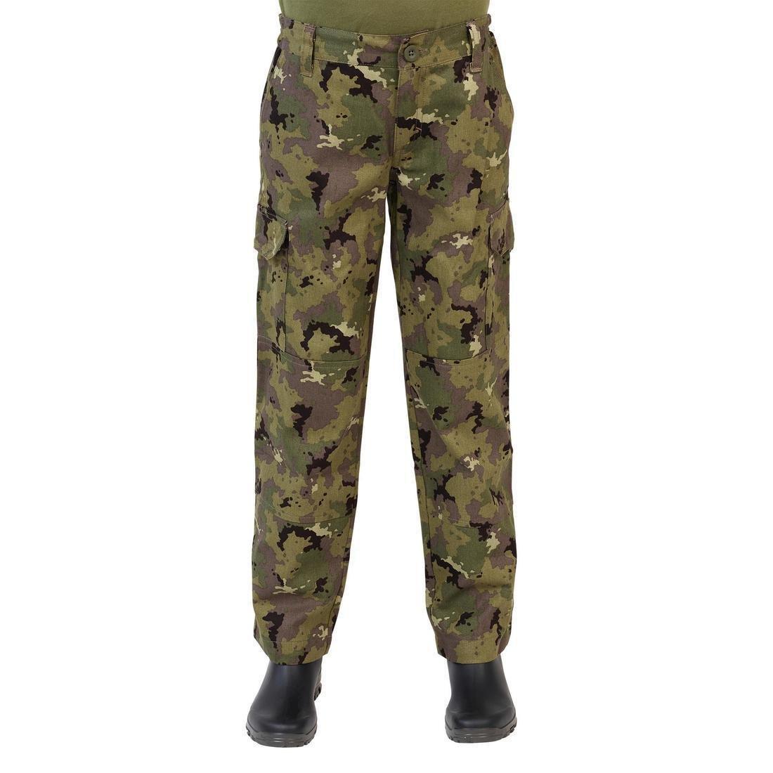 DARK KHAKI Junior Resistant Trousers - 100 green island camouflage, , large image number 1