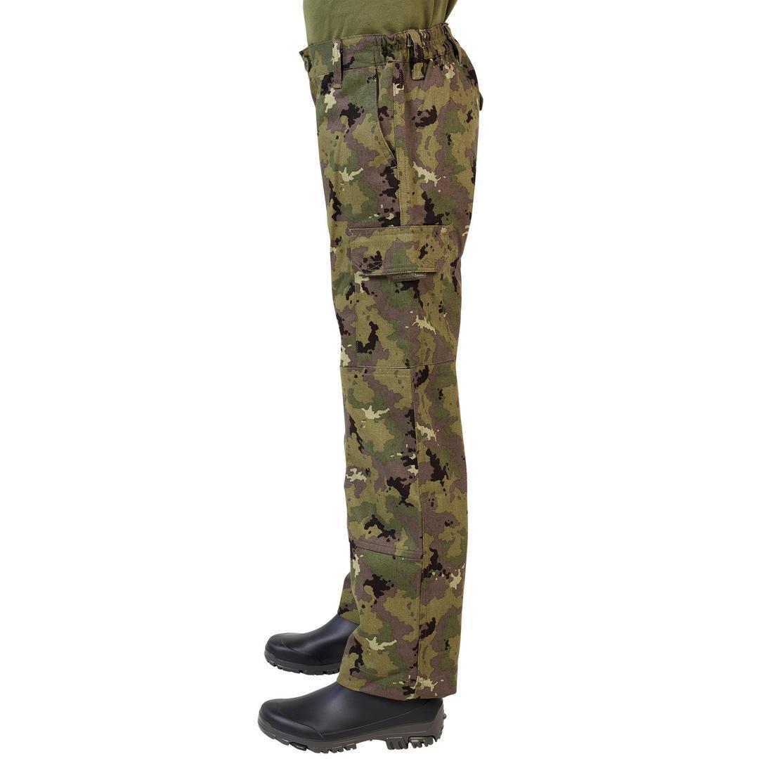 DARK KHAKI Junior Resistant Trousers - 100 green island camouflage, , large image number 3