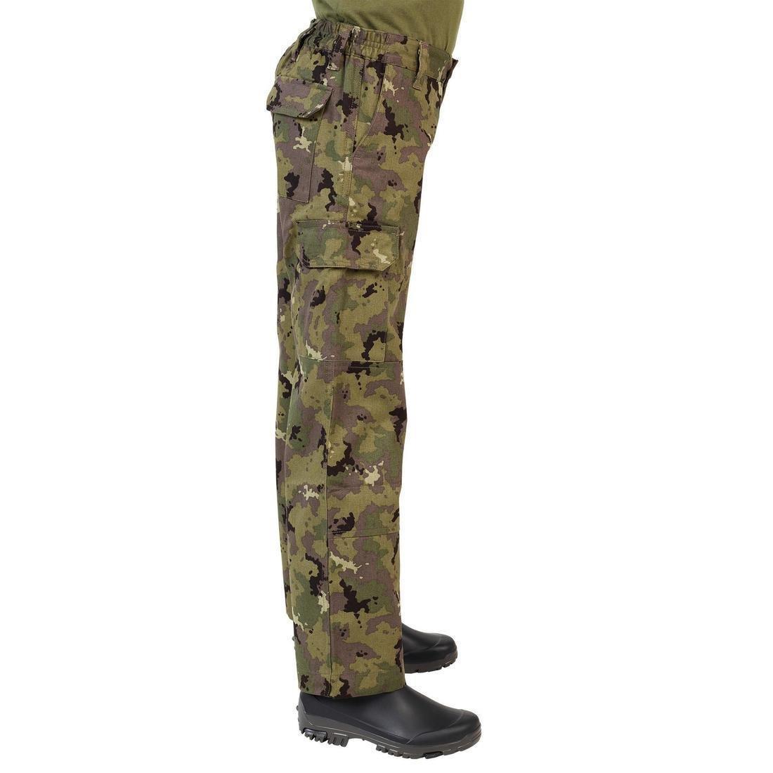 DARK KHAKI Junior Resistant Trousers - 100 green island camouflage, , large image number 4