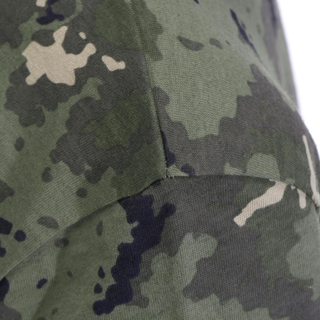 KHAKI Junior Hunting Short-sleeved Cotton T-shirt - 100 island, No Color, large image number 14