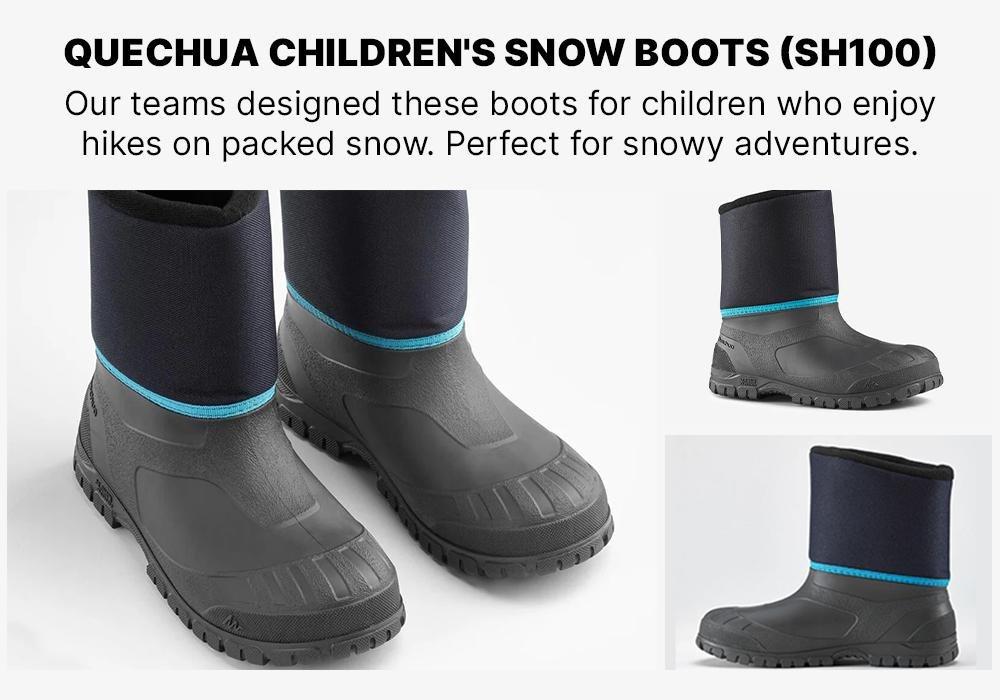 Kids Warm Waterproof Snow Hiking Boots SH100 Warm , Dark Blue, , large image number 18