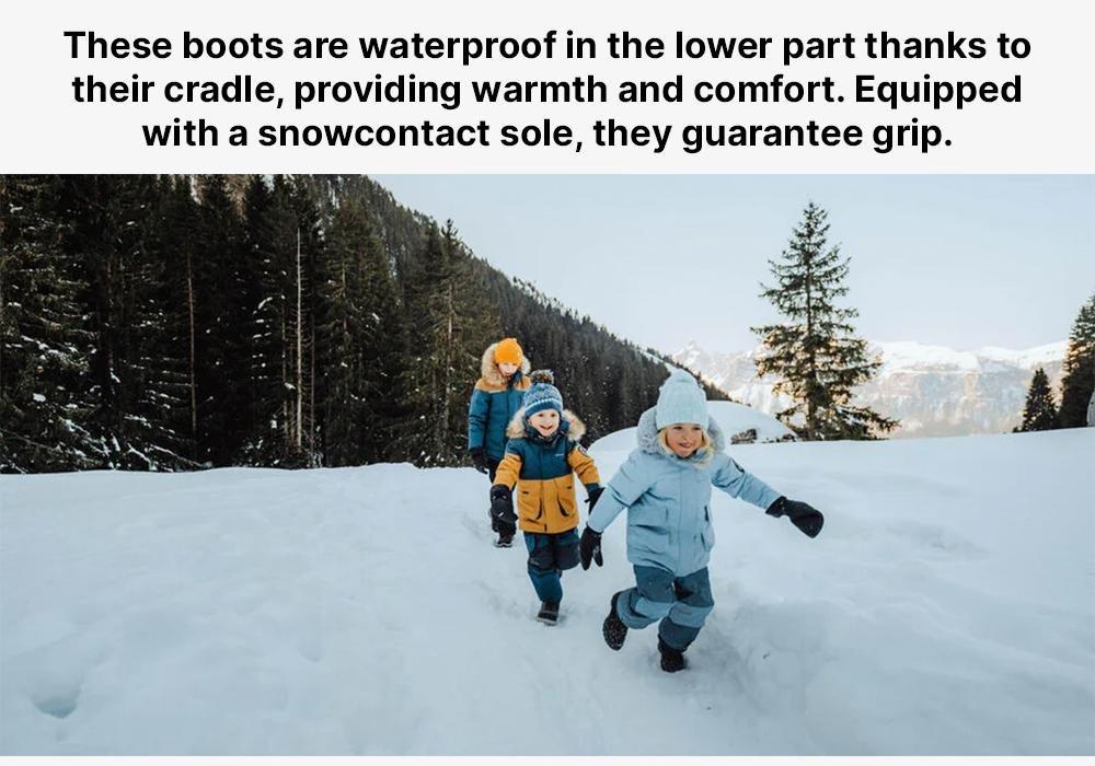 Kids Warm Waterproof Snow Hiking Boots SH100 Warm , Dark Blue, , large image number 19