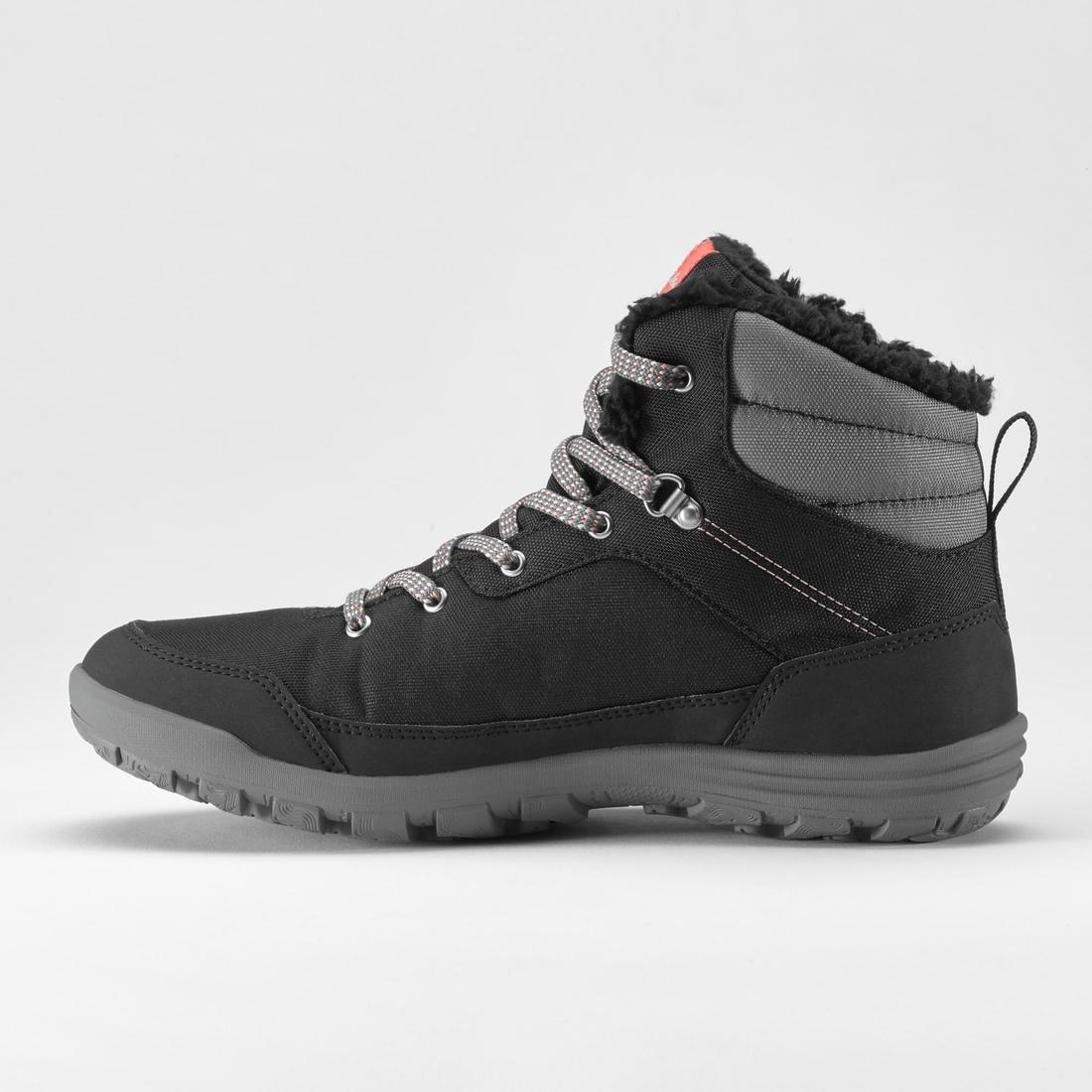 Women Warm And Waterproof Hiking Boots - Sh100 Warm - Mid, Black, , large image number 2
