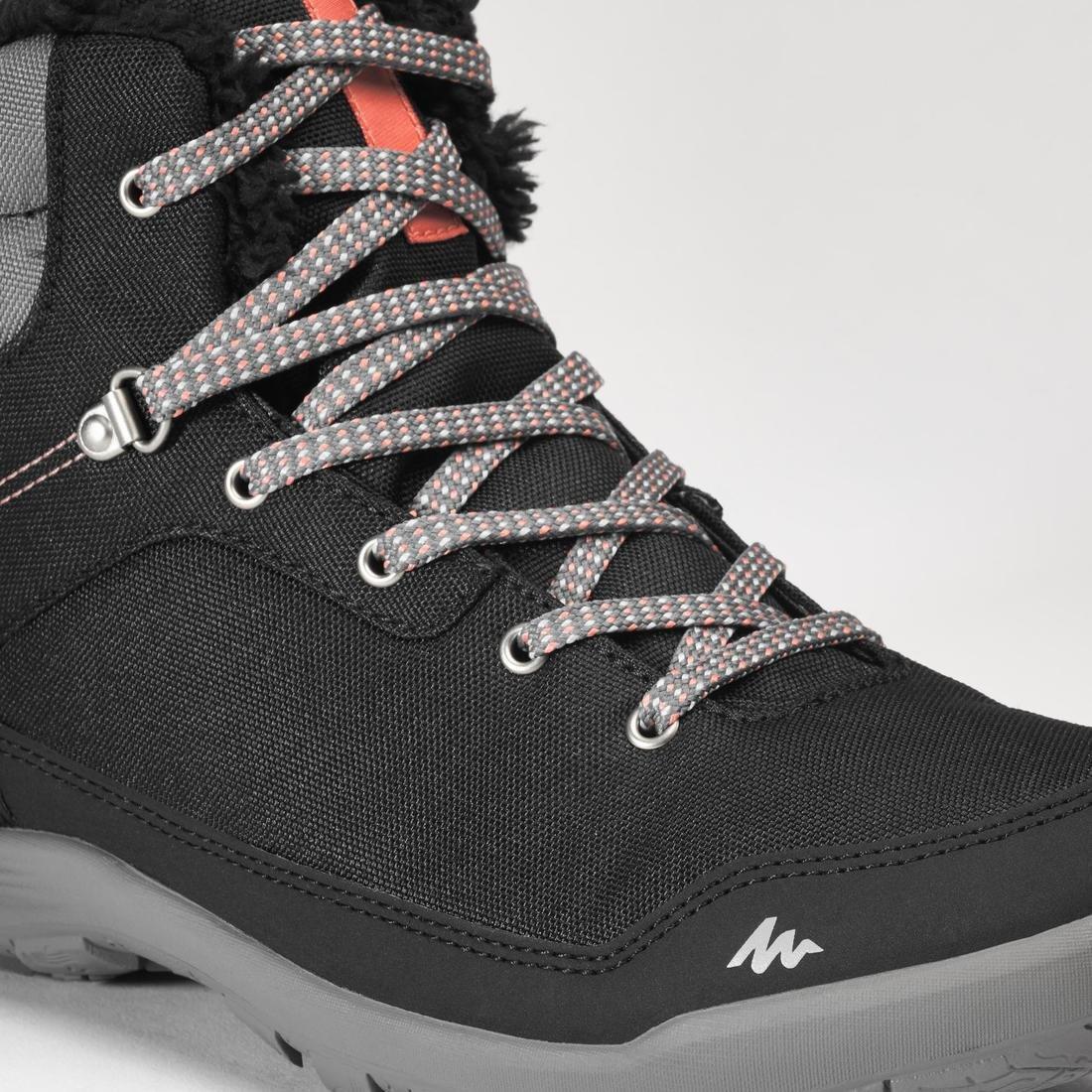 Women Warm And Waterproof Hiking Boots - Sh100 Warm - Mid, Black, , large image number 11