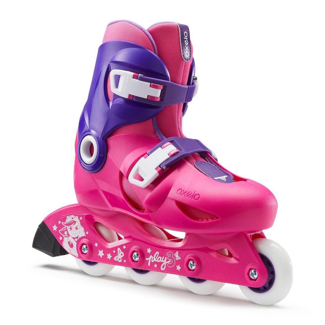 OXELO - Play 3Kids Skates, Fluo Pink
