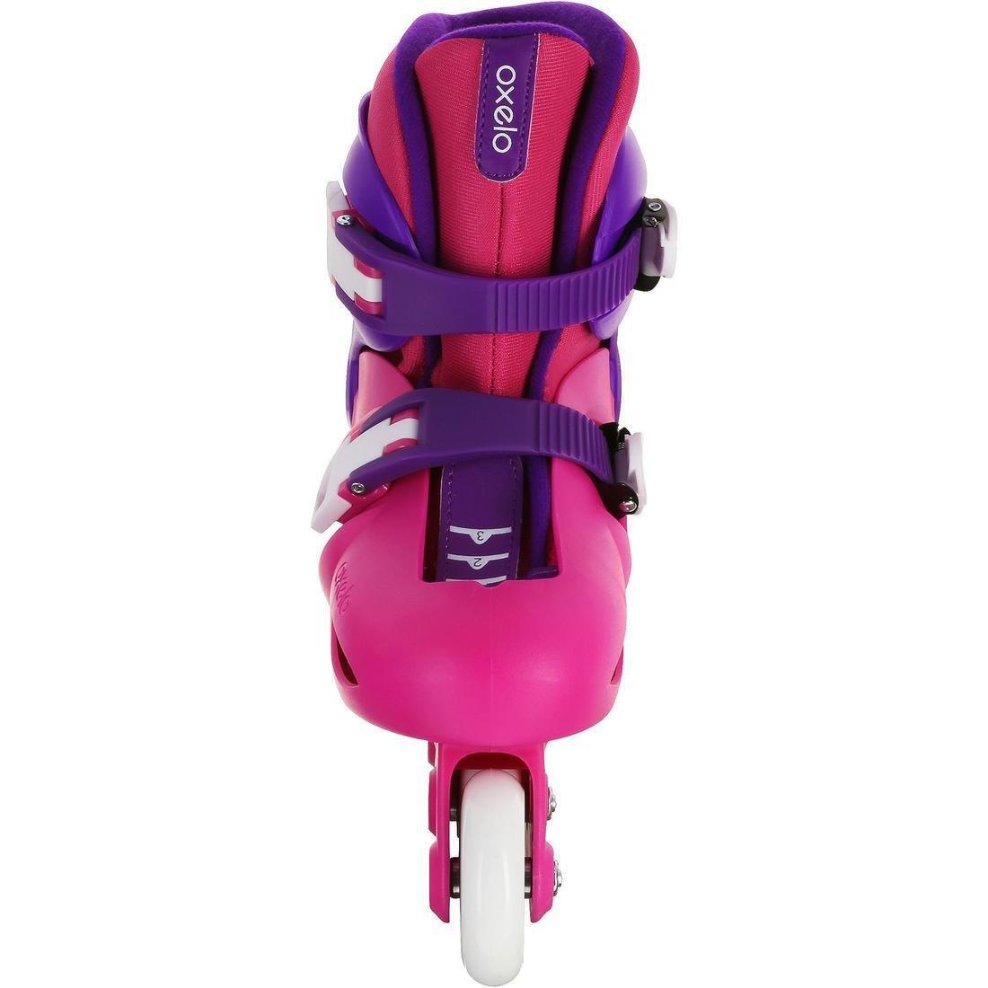 SET 3 PROTECTIONS ROLLER SKATE TROTTINETTE ENFANT BASIC ROSE OXELO