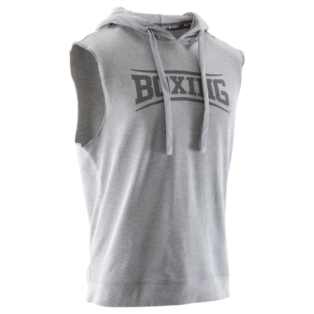 OUTSHOCK - Boxing Hooded Tank Top, Light Grey