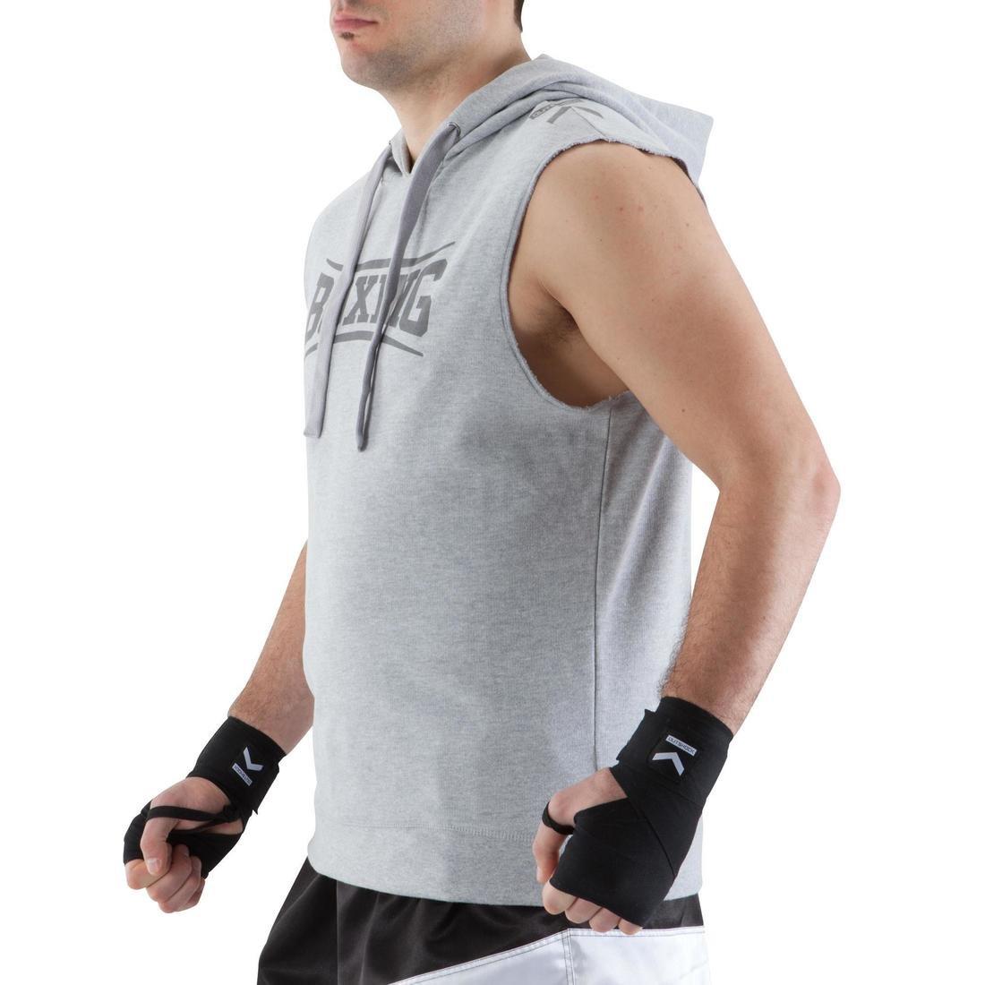 OUTSHOCK - Boxing Hooded Tank Top, Light Grey