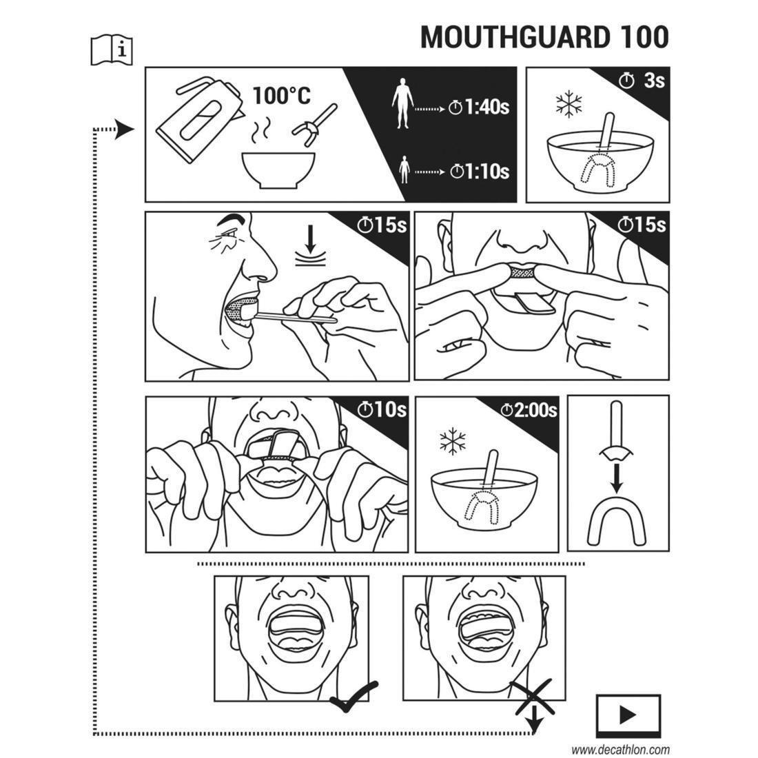 Kids' Transparent Rugby Mouthguard R100, COLORLESS, No Color, large image number 7