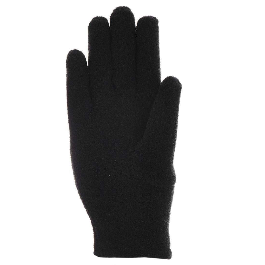 QUECHUA - Kids Fleece Hiking Gloves - SH100, Black