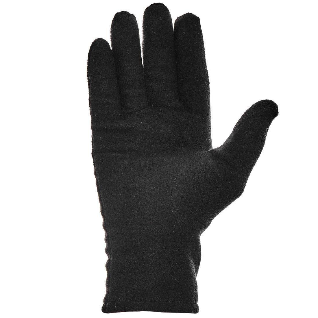 Unisex Mountain Trekking Recycled Polyester Liner Gloves - Trek 100, Black, No Color, large image number 1