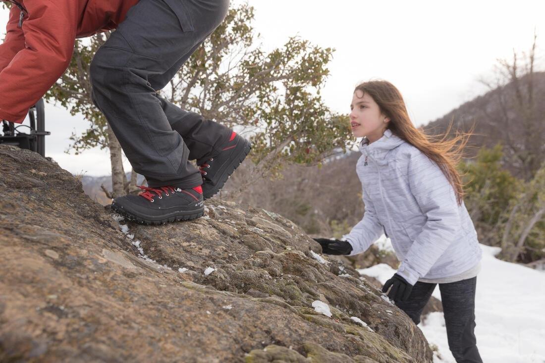 Kids' Warm, Waterproof Lace-up Hiking Boots SH100 Warm, Damson, , large image number 3