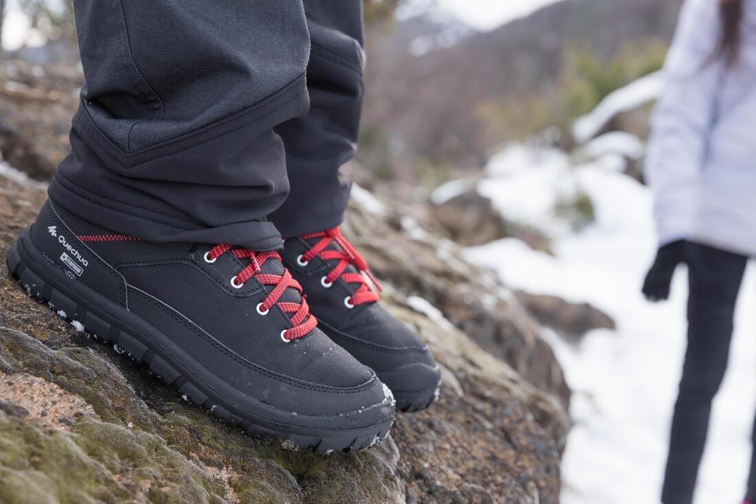 Kids' Warm, Waterproof Lace-up Hiking Boots SH100 Warm, Damson, , large image number 4