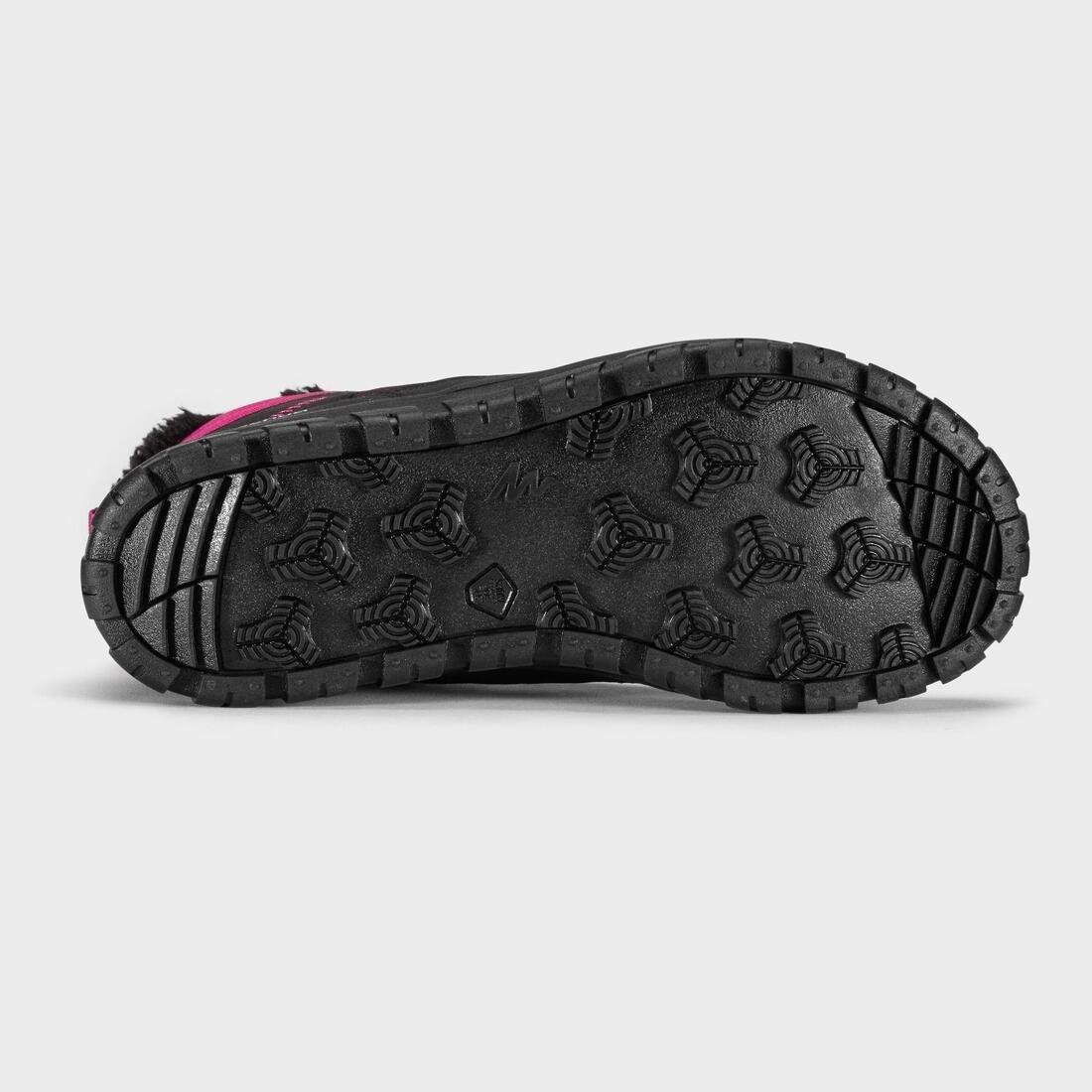 Kids' Warm, Waterproof Lace-up Hiking Boots SH100 Warm, Damson, , large image number 9