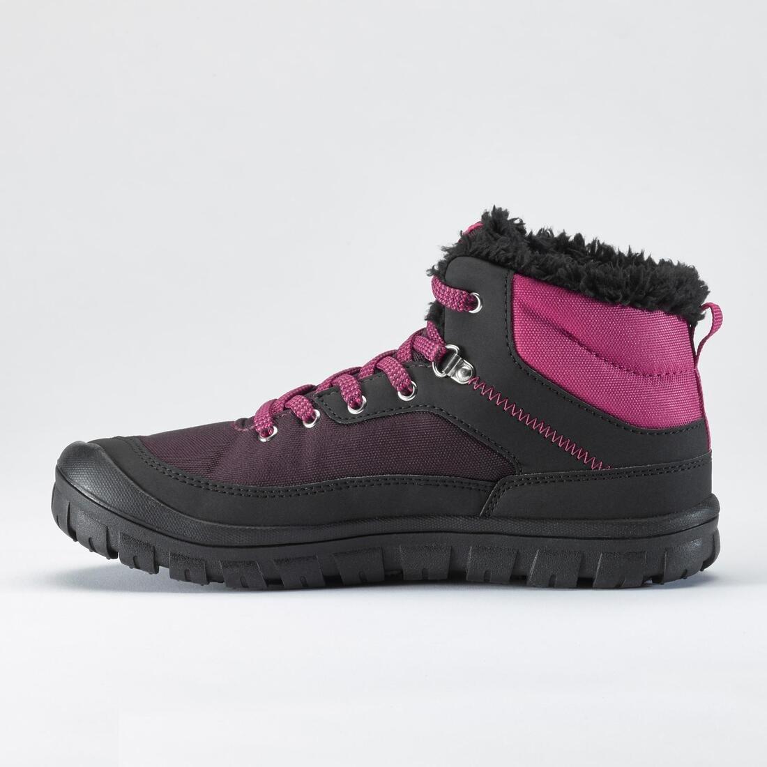Kids' Warm, Waterproof Lace-up Hiking Boots SH100 Warm, Damson, , large image number 12