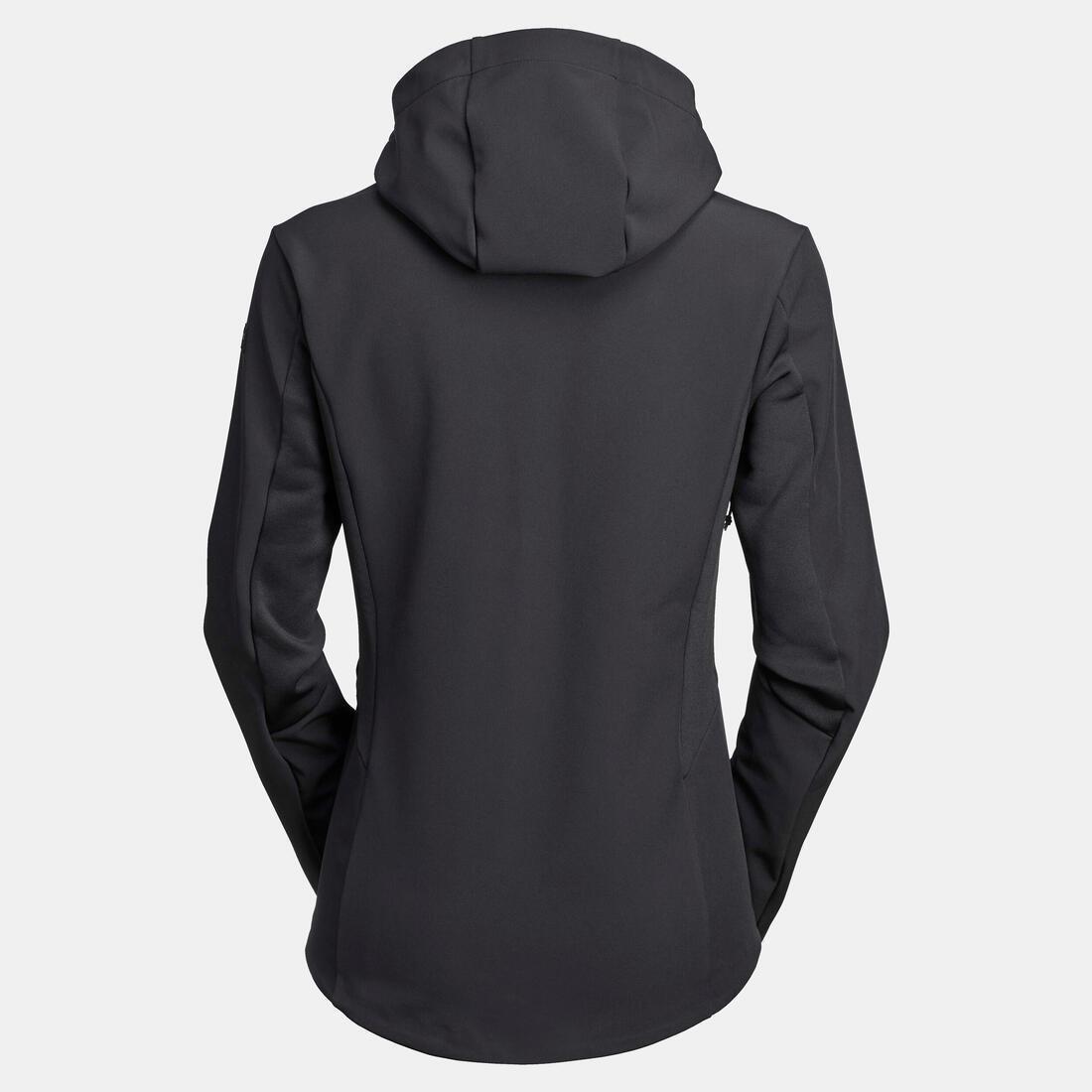 Women's   Mountain Trekking Windproof Softshell Mt500 Windwarm, Black, No Color, large image number 2