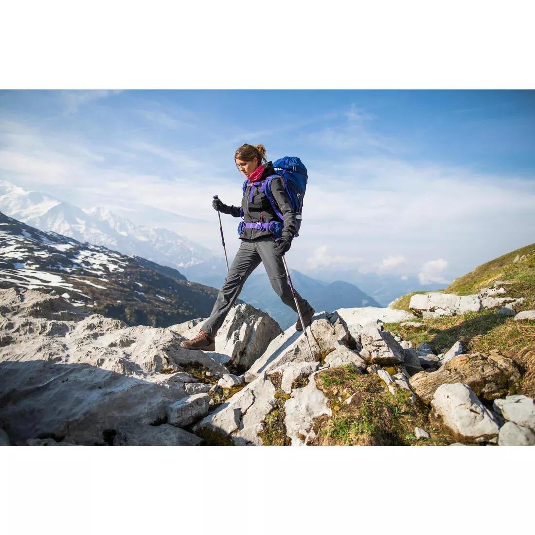 Women's   Mountain Trekking Windproof Softshell Mt500 Windwarm, Black, No Color, large image number 14