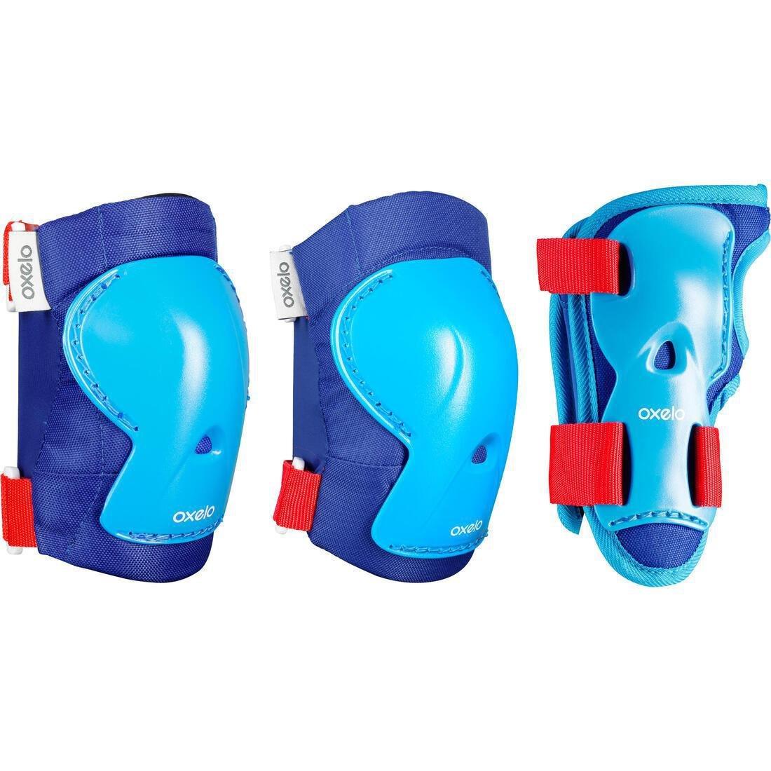 OXELO - Kids' Set of Inline Skate Protectors Play, Deep Indigo