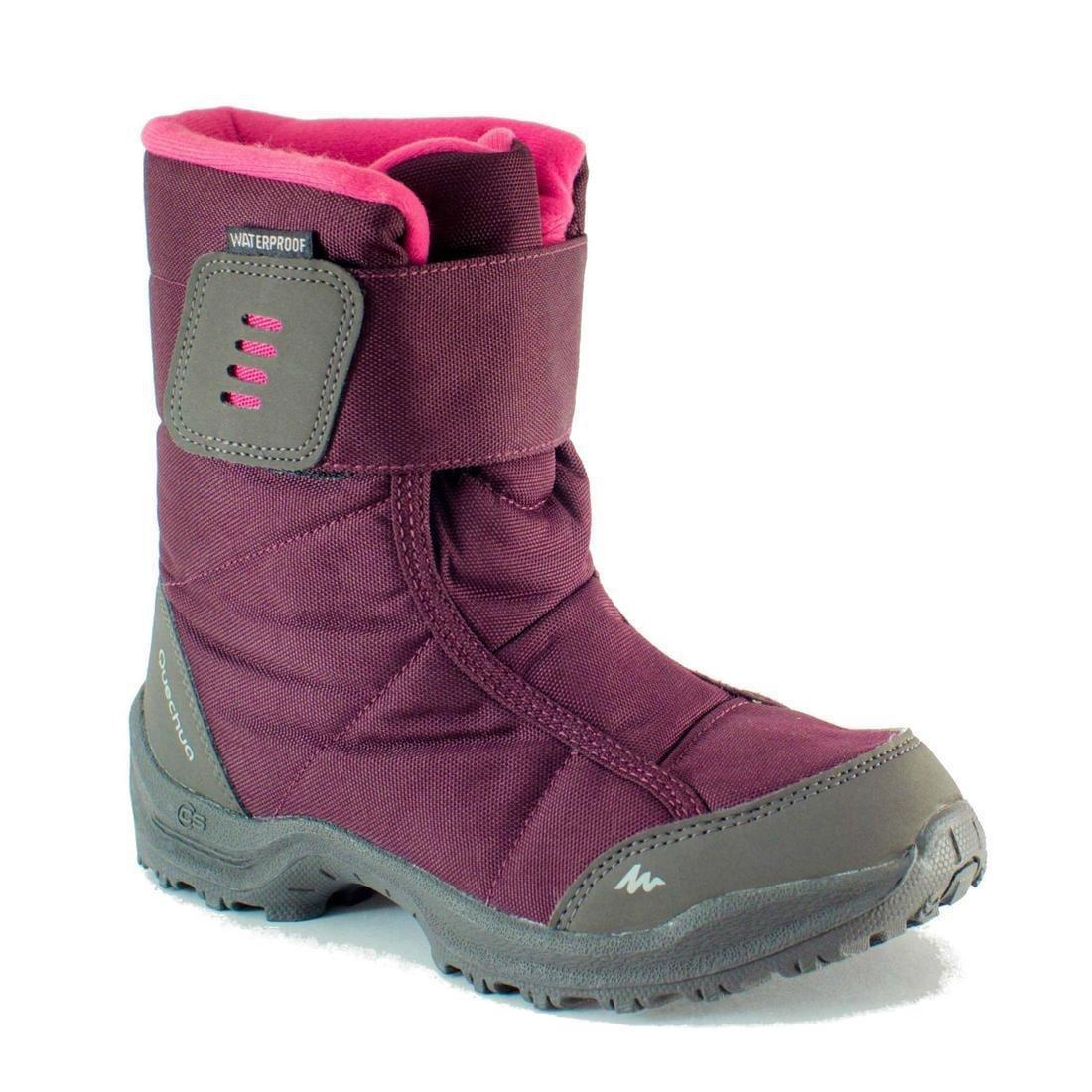 ChildsWaterproof Snow Hiking Boots, Damson, , large image number 0