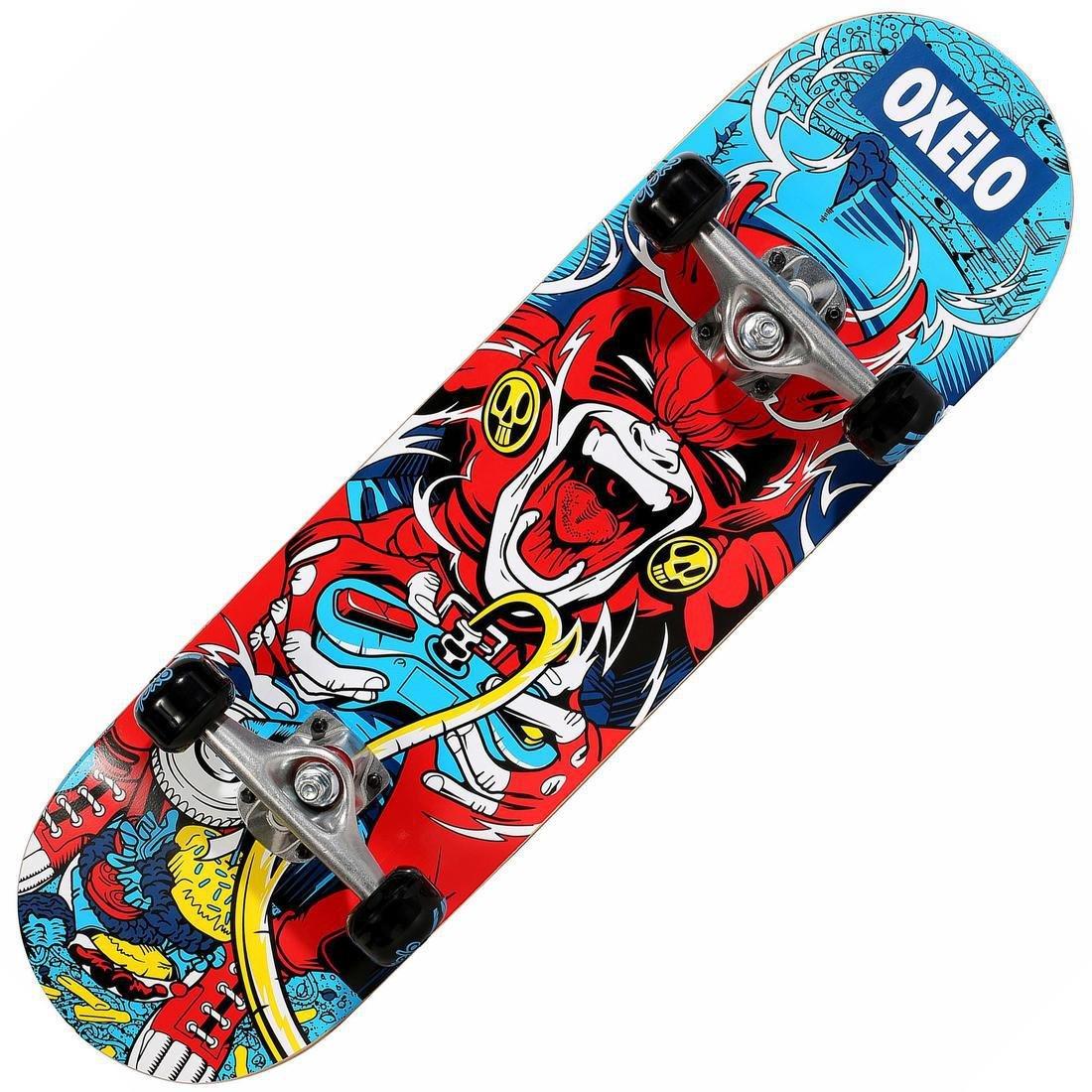 Kids' Beginner Skateboard 100 Gamer, Red, No Color, large image number 3