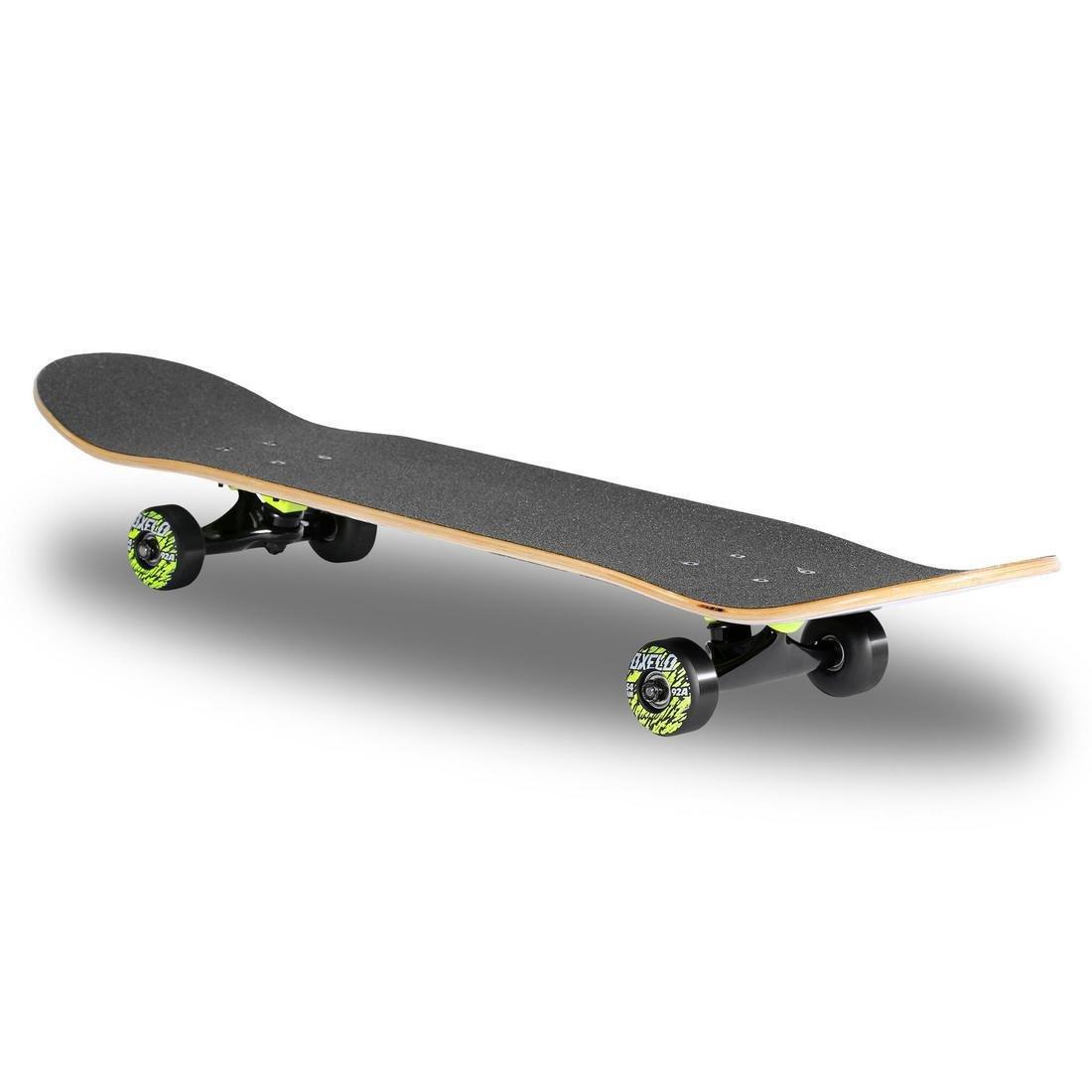 Kids' Skateboard 500 Wolf, Green, Black, No Color, medium