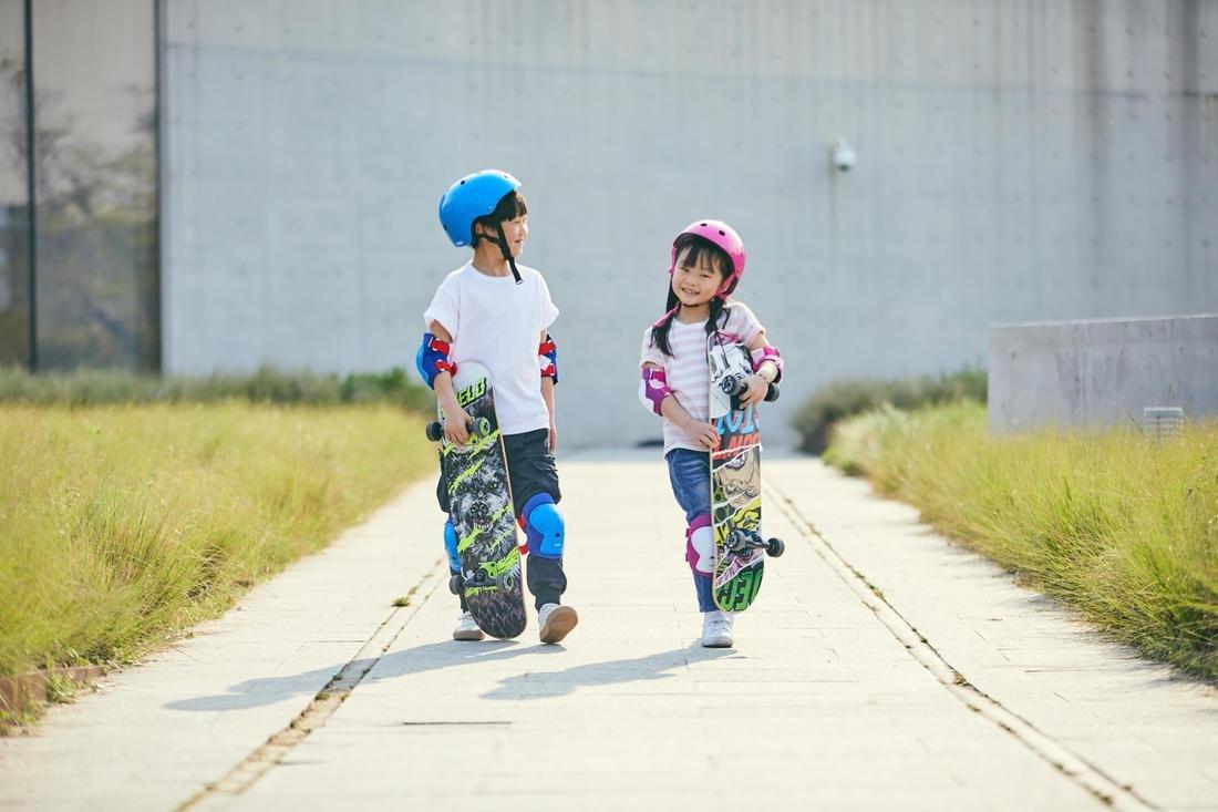 Kids' Skateboard 500 Wolf, Green, Black, No Color, medium