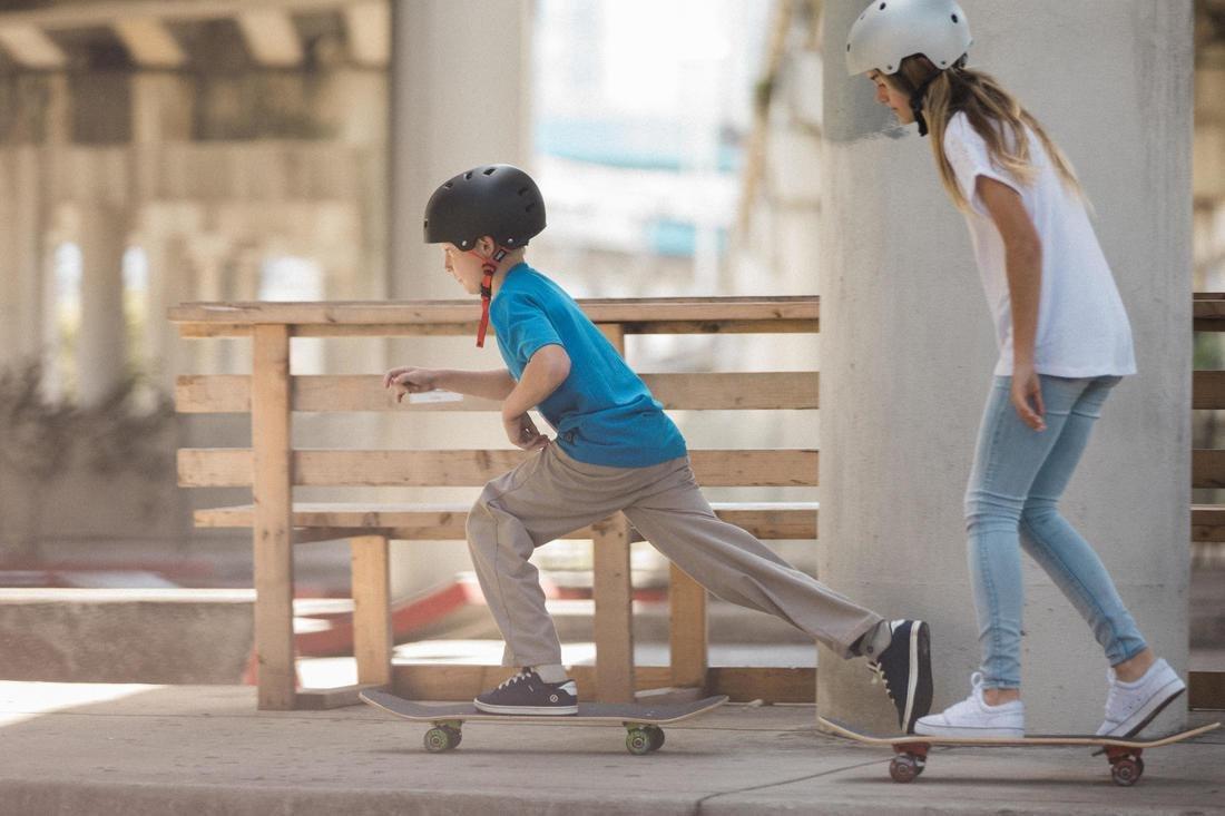 Kids' Skateboard 500 Wolf, Green, Black, No Color, medium