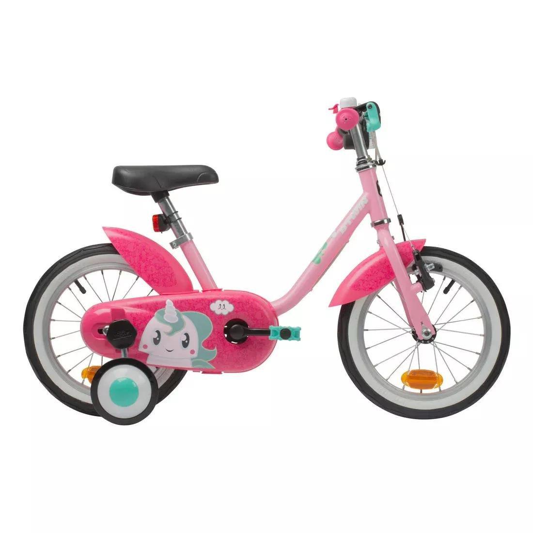 BTWIN - KIDS 14 BIKE UNICORN 500 3-5 YEARS OLD, LIGHT PINK