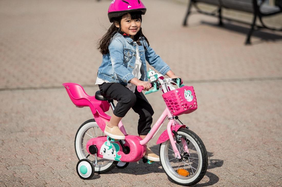 BTWIN - KIDS 14 BIKE UNICORN 500 3-5 YEARS OLD, light pink