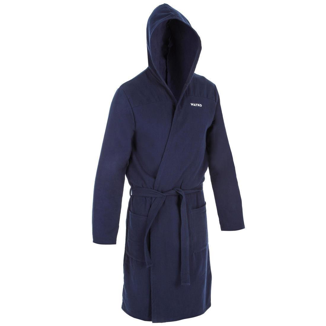 Mens OrganicCotton Pool Bathrobe, Navy Blue, , large image number 3