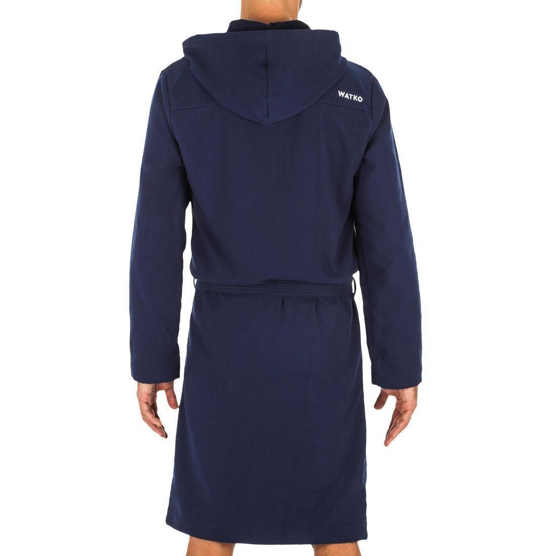 Men's Organic Cotton Pool Bathrobe, Navy, No Color, large image number 4